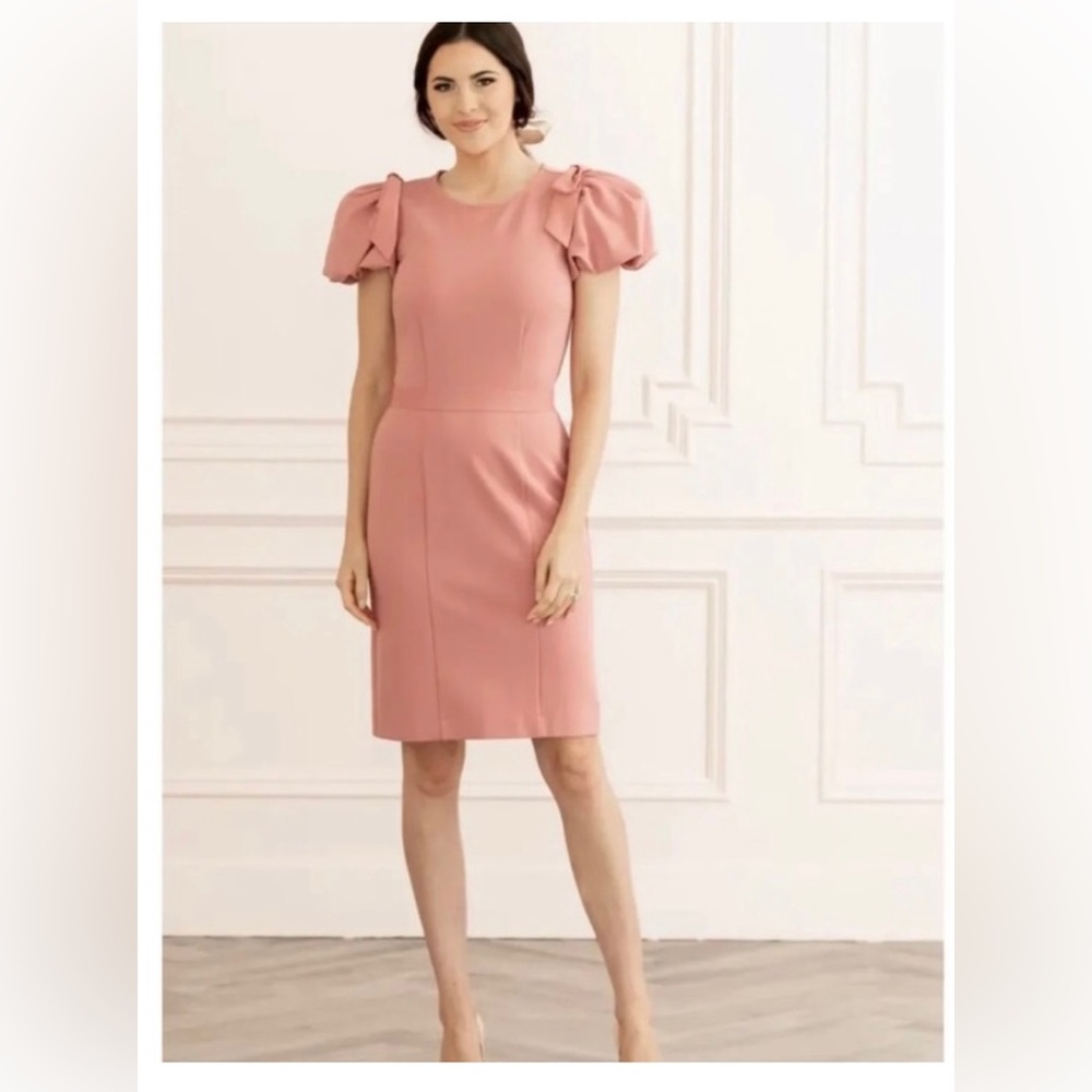Rachel Parcell bow shoulder puff sleeve dress